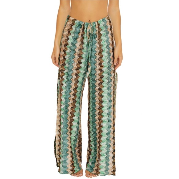 BECCA crochet slit beach coverup pants. - Picture 3 of 5